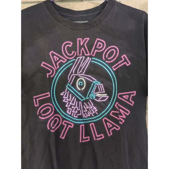 Black Jackpot Loot Llama Fortnite T-Shirt Size: Medium - Picture 2 of 3